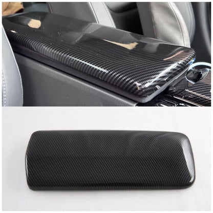 Carbon Fiber Armrest Box Lid Cover Trim for 2023-2024 Toyota Prius