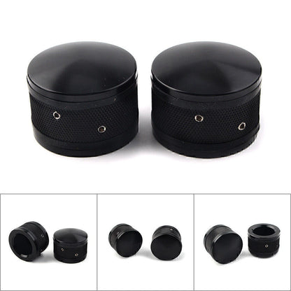 Black CNC Front Axle Nut Cover Caps for Harley Sportster Softail Road King