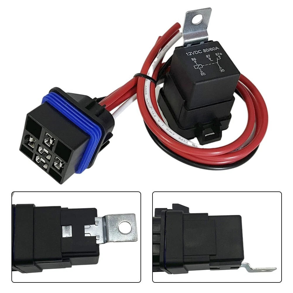 1 x 60A 12V Waterproof Auto Relay w/ Pigtail 5-Pin Heavy Duty for All Makes