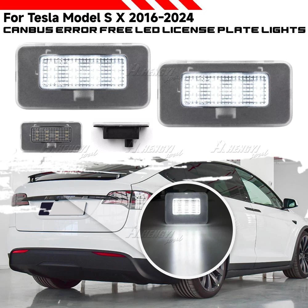 SMD LED Rear License Plate Lights Car Lamps for Tesla Model X (2017–2024)