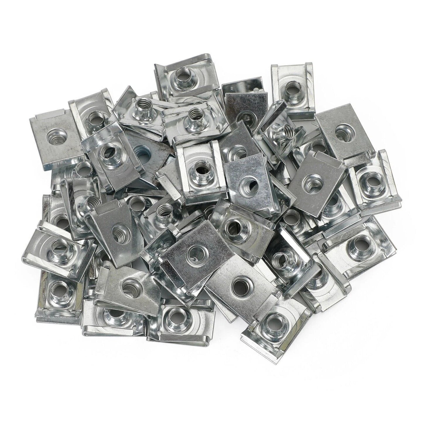 50 x M6 Galvanized Snap Nuts for Sheet Metal Trim Clamps (No Year)