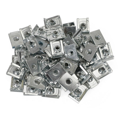 50 x M6 Galvanized Snap Nuts for Sheet Metal Trim Clamps (No Year)