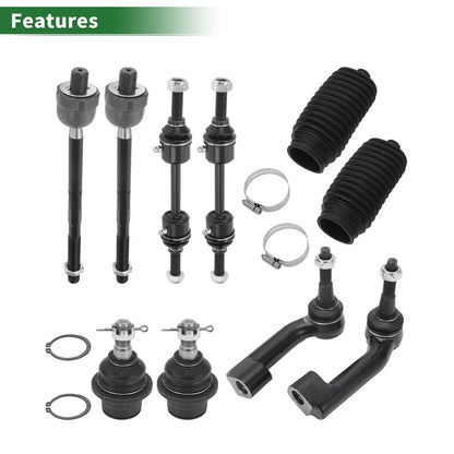 10 Pcs Front Suspension Kit Tie Rod Ends for Ford F-150 (2004-2023)
