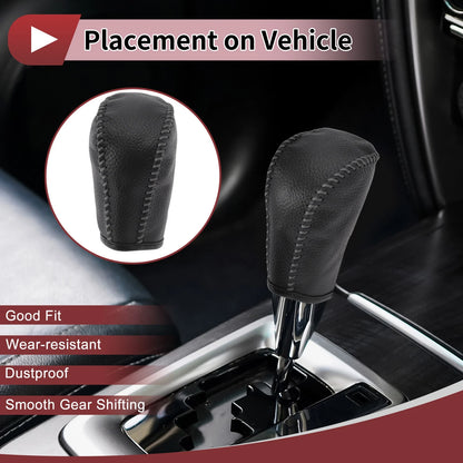 Car Gear Shift Knob Cover for Subaru Forester (2006-2012) Gray Faux Leather