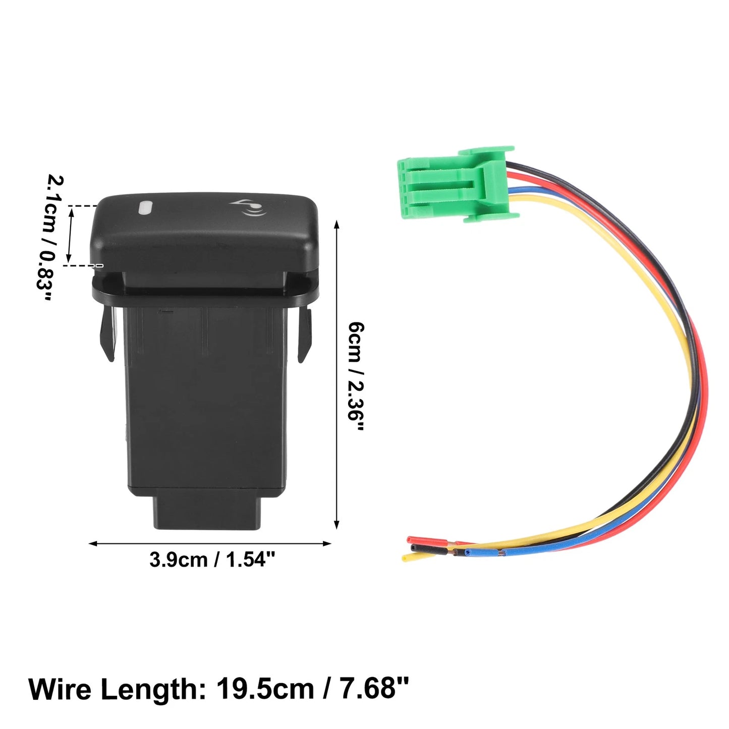 1x Hole Expansion Port Switch Music Switch with Wire for Toyota Alphard