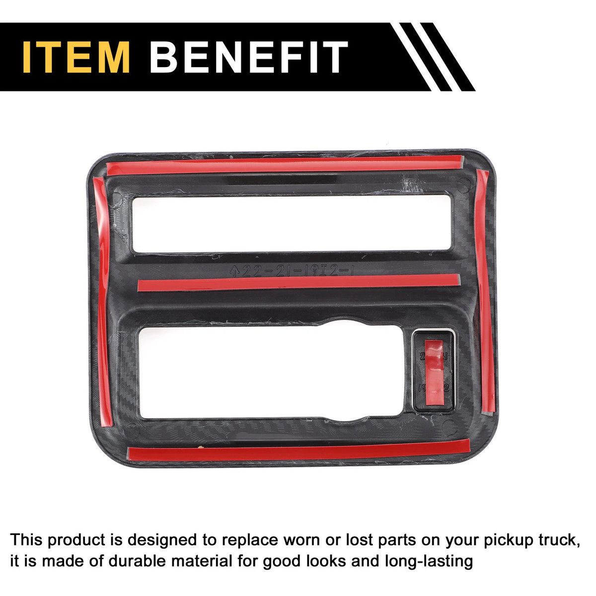 Carbon Fiber Central Control Panel Cover Trim for Ford F-150 (2021-2024)