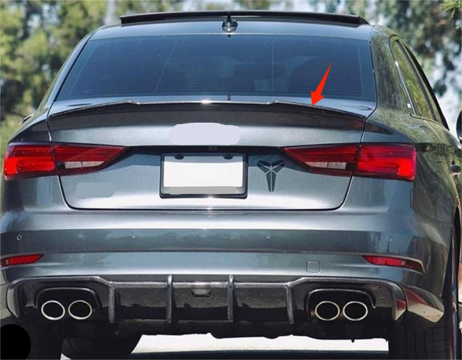Rear Trunk V Style Spoiler Wing for Audi A3 S3 Sedan 2014-2020 Unpainted