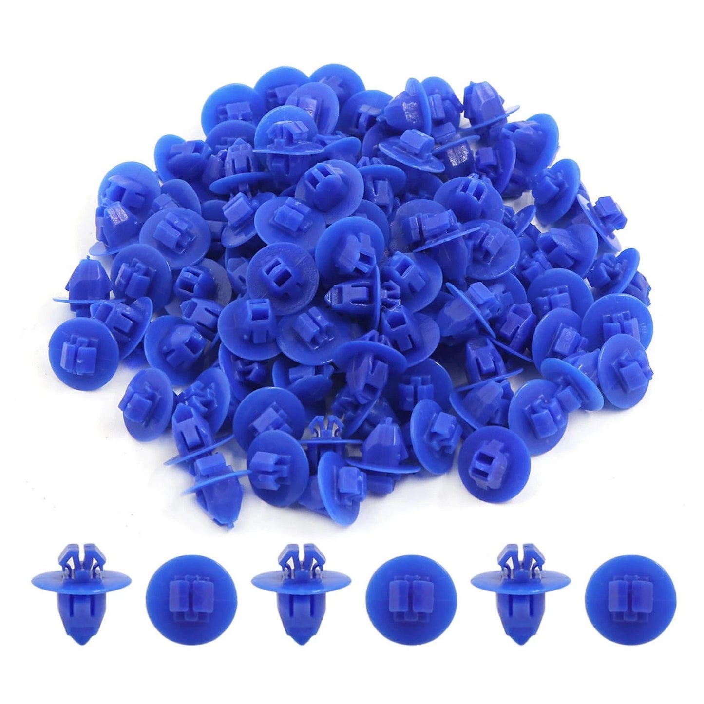 100 Pcs Wheel Flare Trim Clips Blue for Toyota