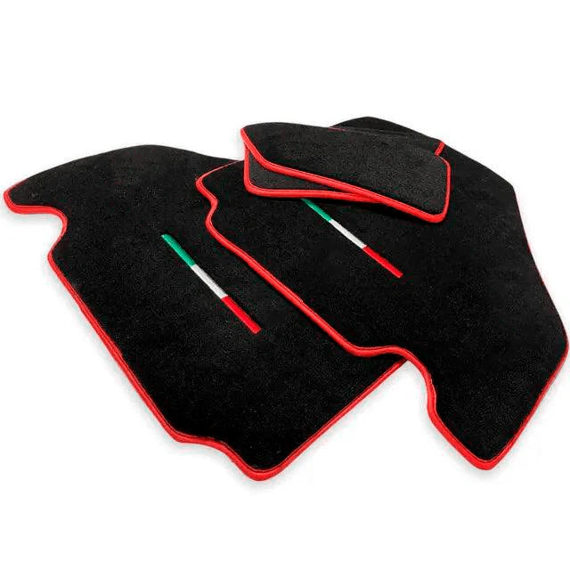 AutoWin Black Floor Mats for Ferrari F430 with Red Trim (2004-2009)