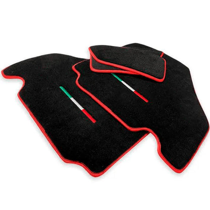 AutoWin Black Floor Mats for Ferrari F430 with Red Trim (2004-2009)