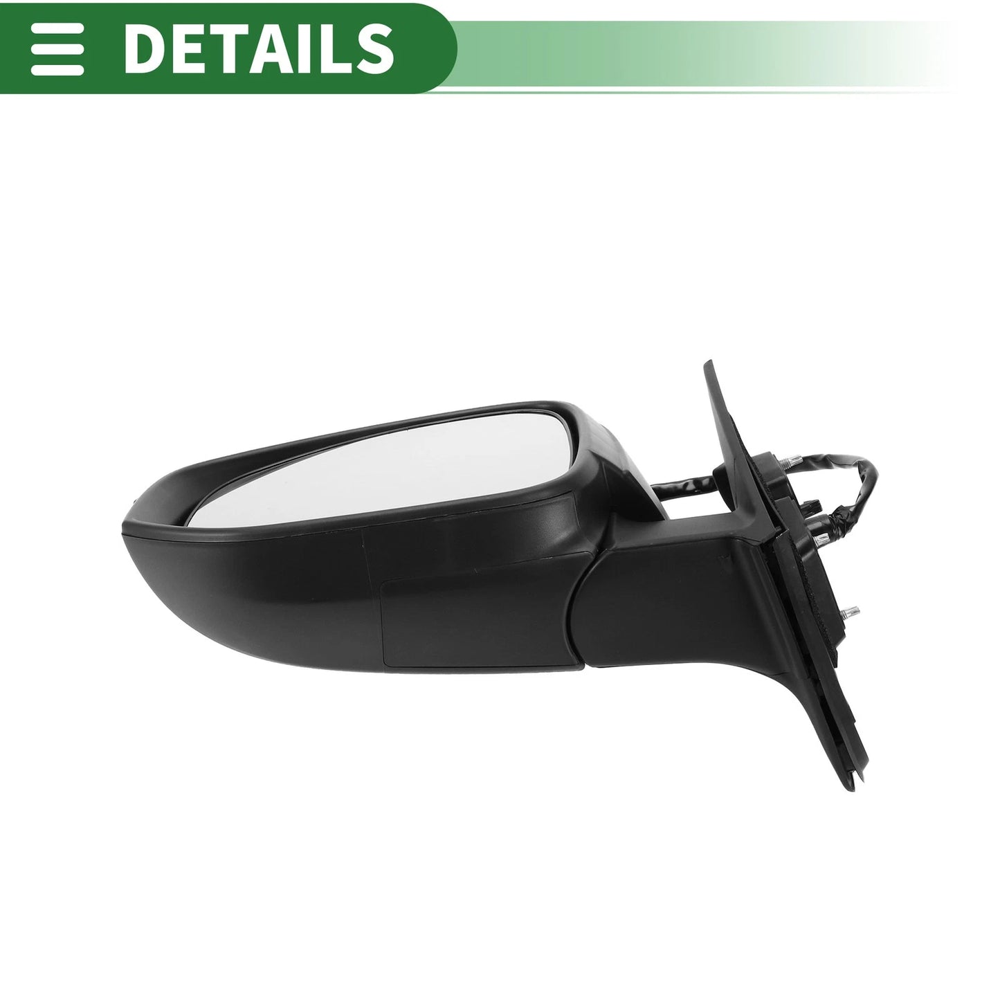 Right Side Door Mirror Manual Folding Gloss Black for Toyota Highlander (14-19)