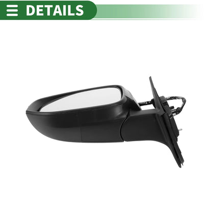 Right Side Door Mirror Manual Folding Gloss Black for Toyota Highlander (14-19)