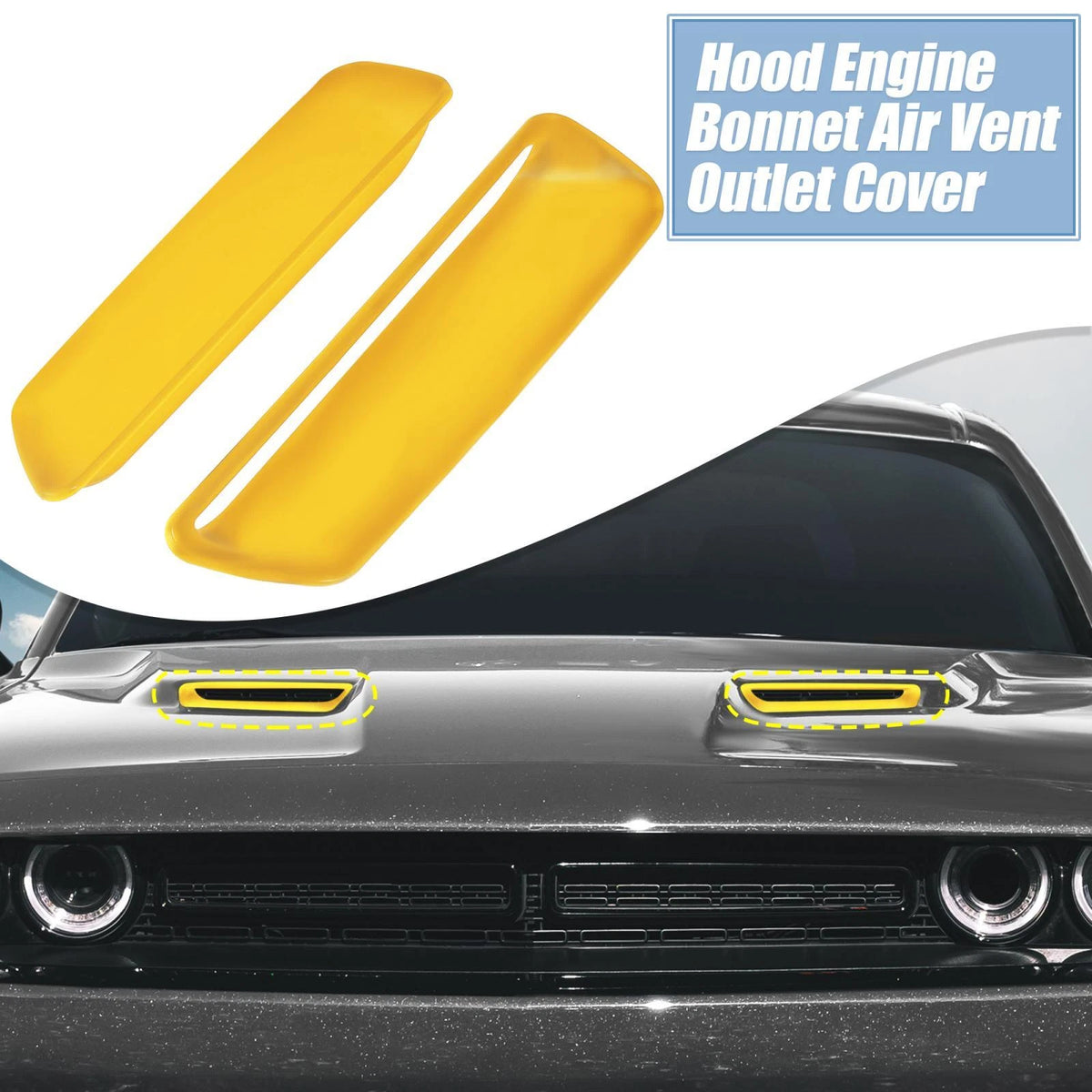 Engine Hood Air Conditioner Outlet Cover Trim Yellow for Dodge Challenger