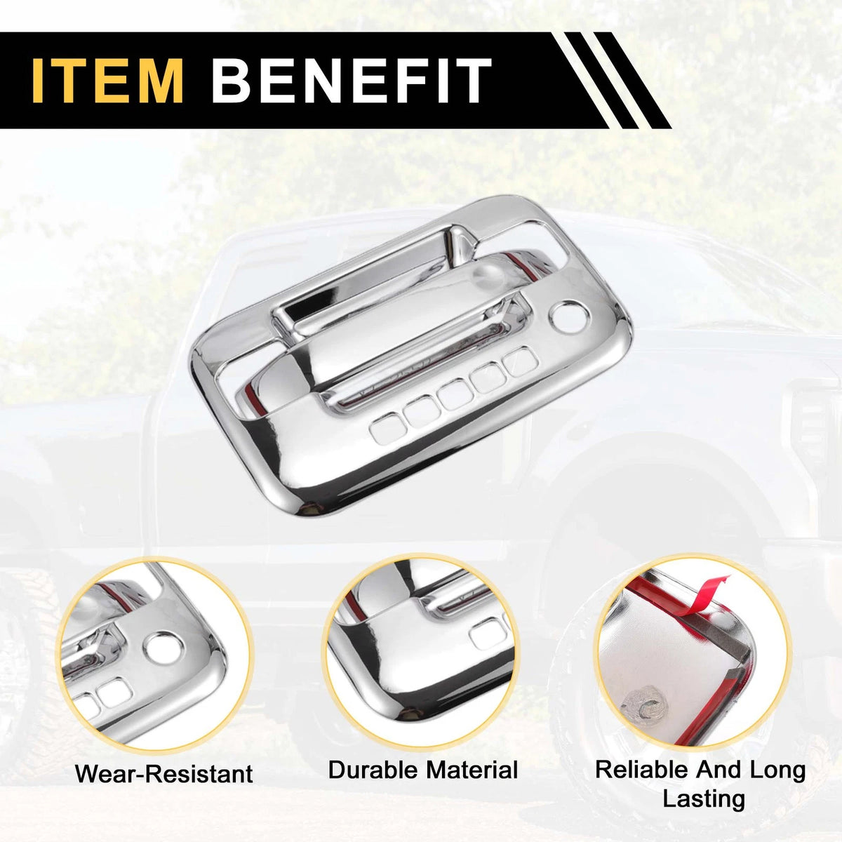 Exterior Door Handle Cover Set for Ford F-150 (2004-2014) Silver Tone