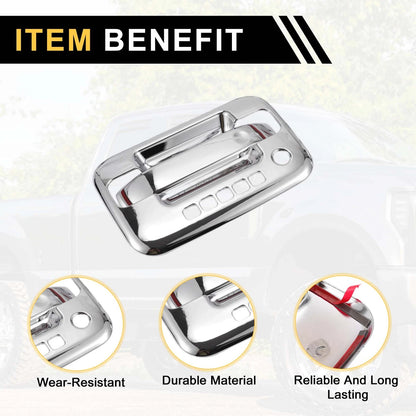 Exterior Door Handle Cover Set for Ford F-150 (2004-2014) Silver Tone