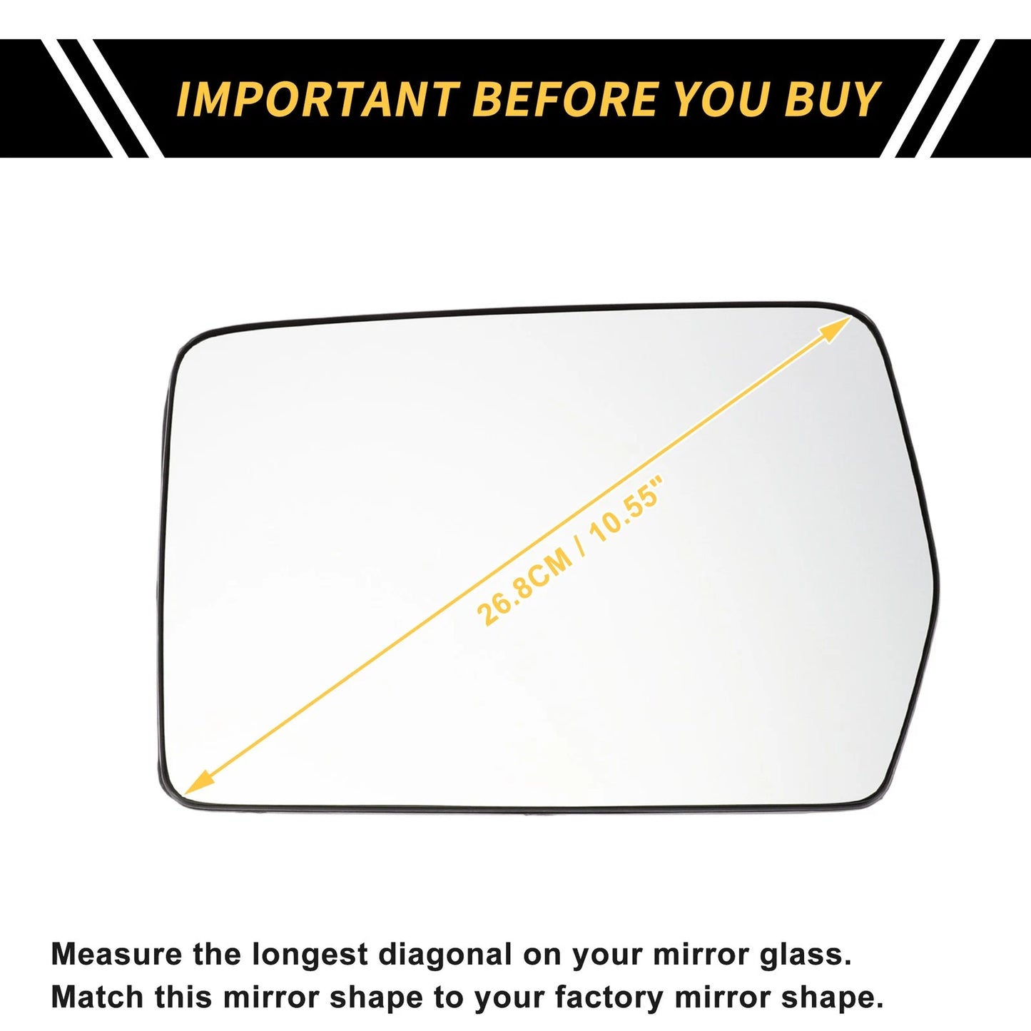 Left Side Mirror Glass for Ford F-150 Non-Heated (2004-2010)