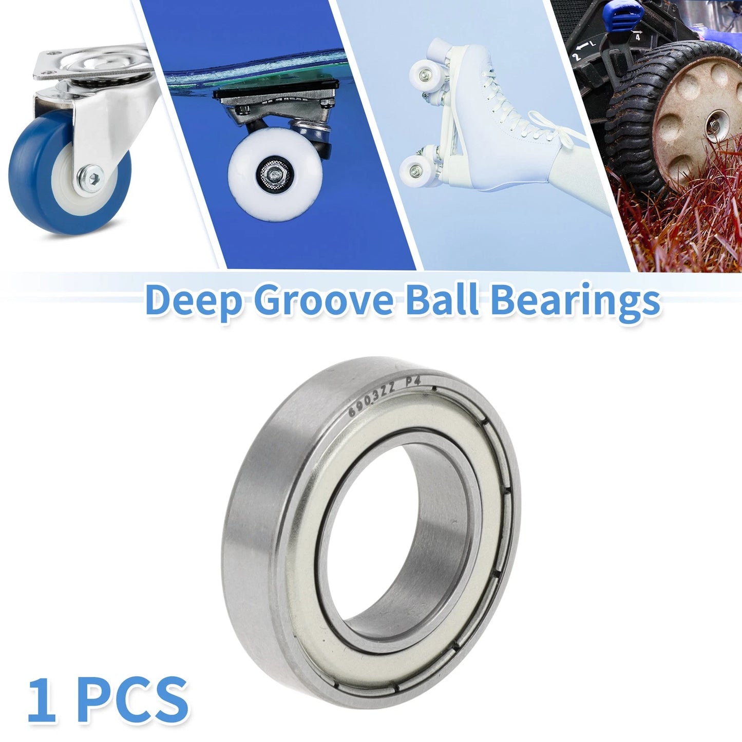 17x30x7mm 1 Pc Deep Groove Ball Bearings P4 for Scooter Skateboard Wheel
