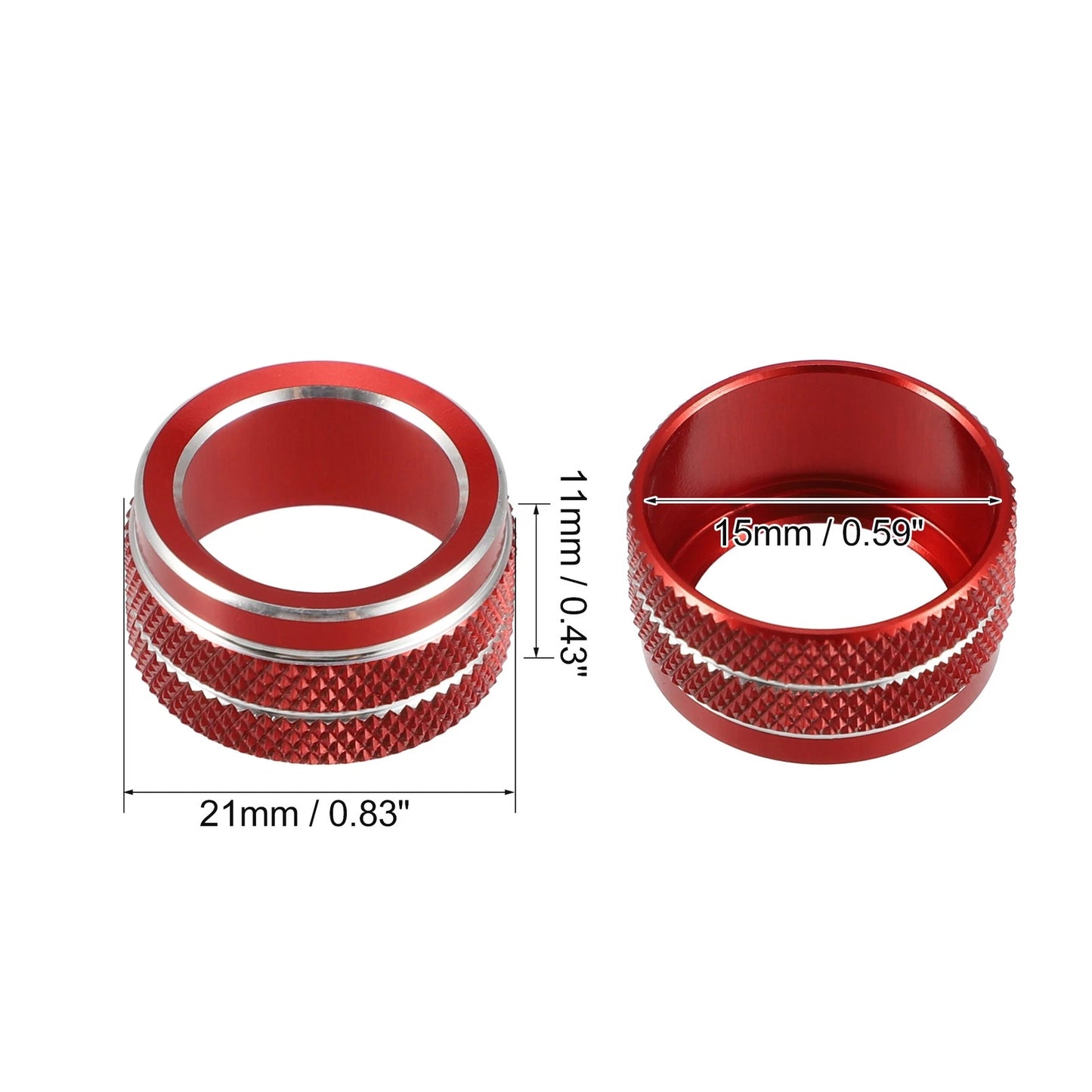 Mirror Switch Knob Cover Ring Decoration for Toyota Red