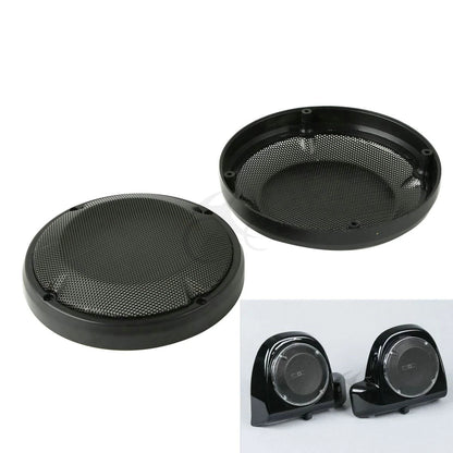 6.5" Black Lower Vented Speaker Grills for Harley Touring (1983-2024)