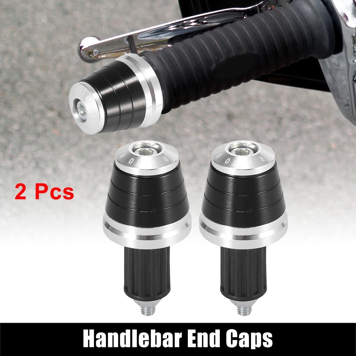 2 x 18mm Hand Grips Handlebar End Caps for Motorcycle