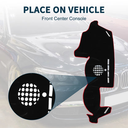 Dashboard Cover Mat for BMW 6 Series 2003-2010 Sun Protector Pad Black Red