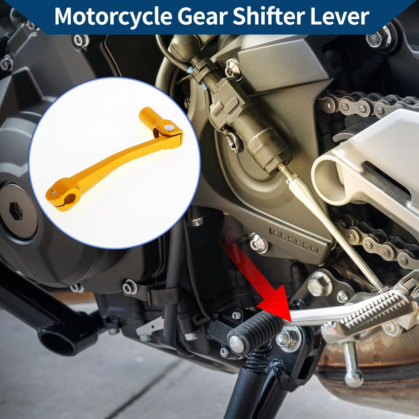 Folding Motorcycle Gear Shifter Lever for Bosuer 125 Gold Tone