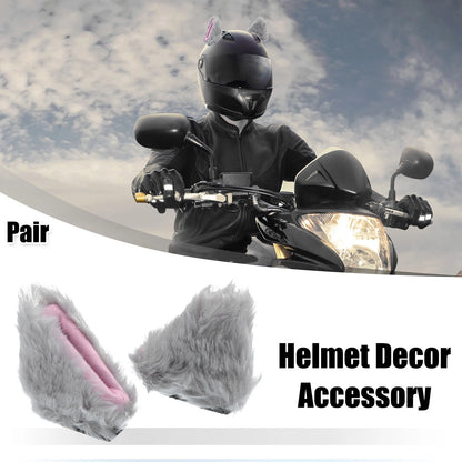 1 Pair Cat Ears Helmet Decor for Bicycle & Motorcycle
