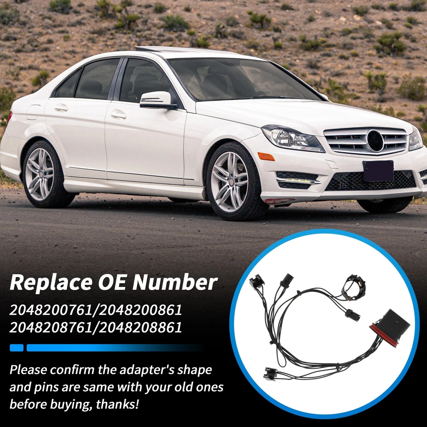 Headlight Wiring Harness for Mercedes-Benz W204 C300 C230 C350 (2008-2011)
