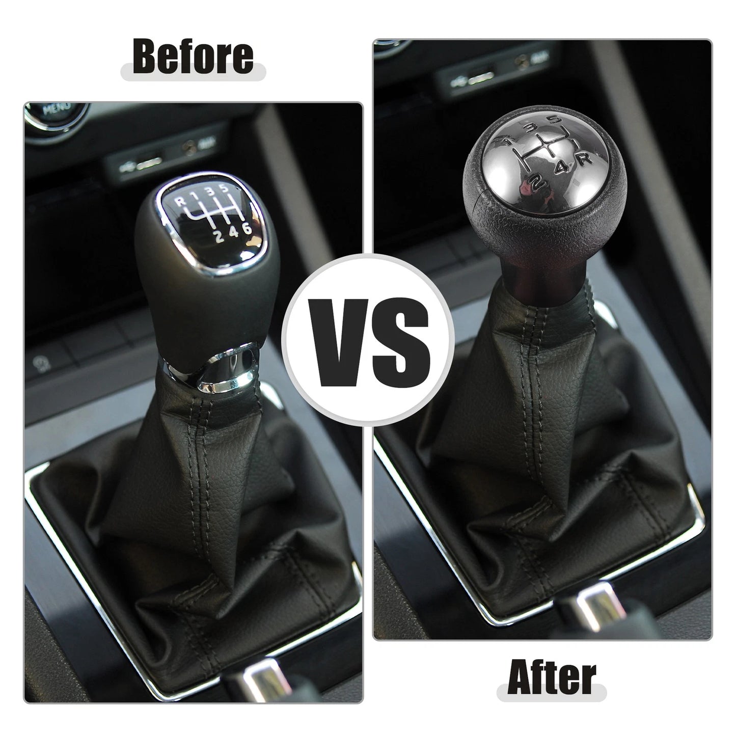 5 Speed Manual Gear Shift Knob & Boot Cover for Peugeot Partner (2008)