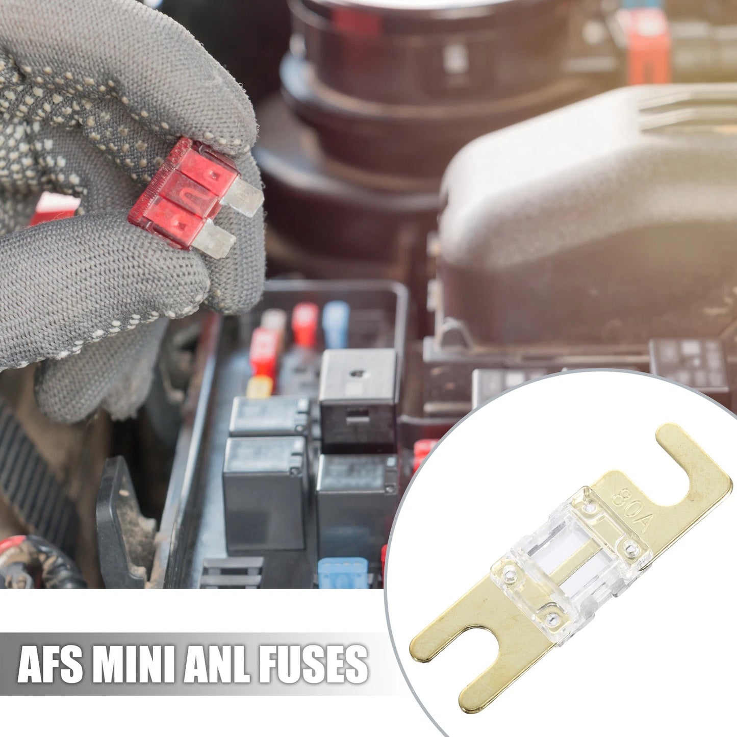 6 x 80A AFS Mini ANL Fuses for Car Truck Motorcycle Boat Audio