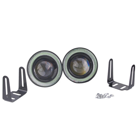 2 x 3" LED Fog Lights Round Blue COB Angel Eyes Halo for Car Truck