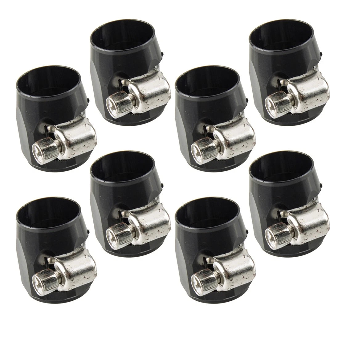 8 x Black Aluminum AN6 Hex Hose Clamps for Universal Fitting Connection