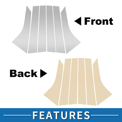 6pcs Door Pillar Window Trim for Ford Focus (2008-2011) Silver Tone