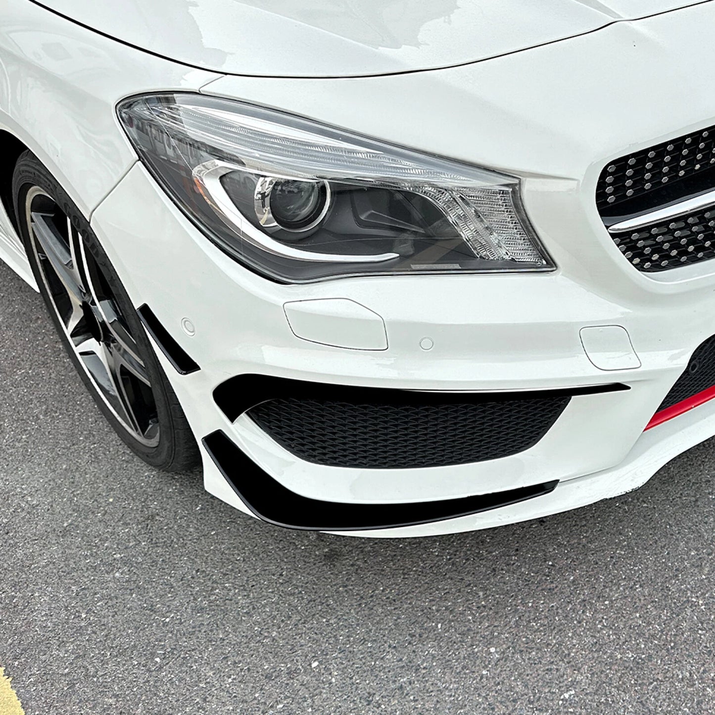 6 x Gloss Black Front Bumper Side Air Vent Trims for Benz GLA C117 (2013-2015)