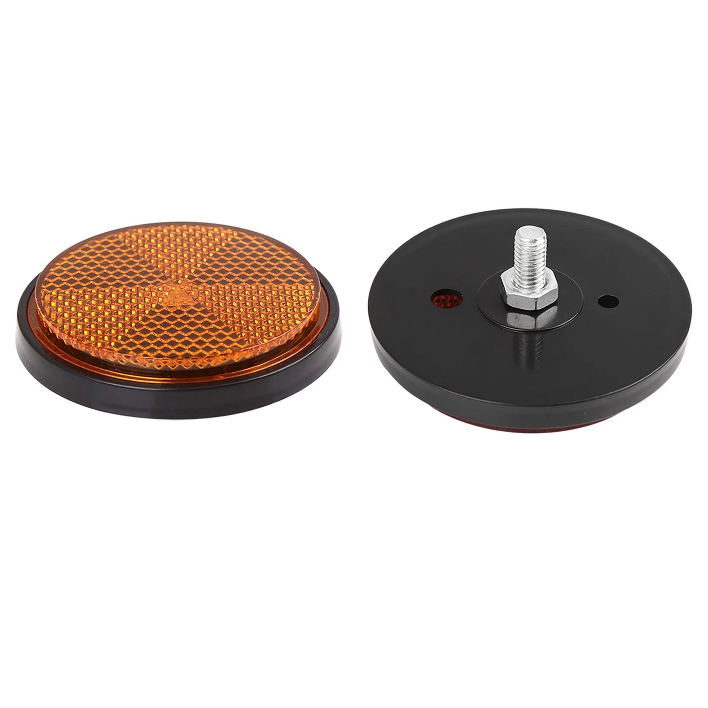 4x M6x1.0 Orange-Red Plastic Screw-Mount Reflective Motorcycle Reflector