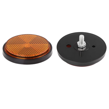 4x M6x1.0 Orange-Red Plastic Screw-Mount Reflective Motorcycle Reflector