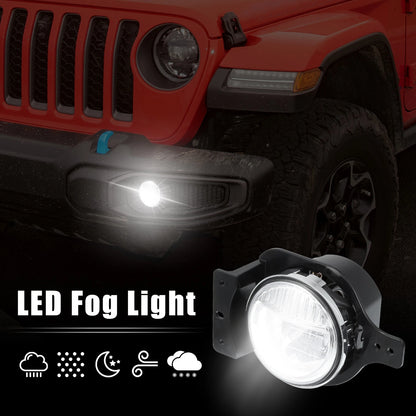 4 Inch LED Fog Lights for Jeep Wrangler JL JLU (2018-2023) - 1 Pair