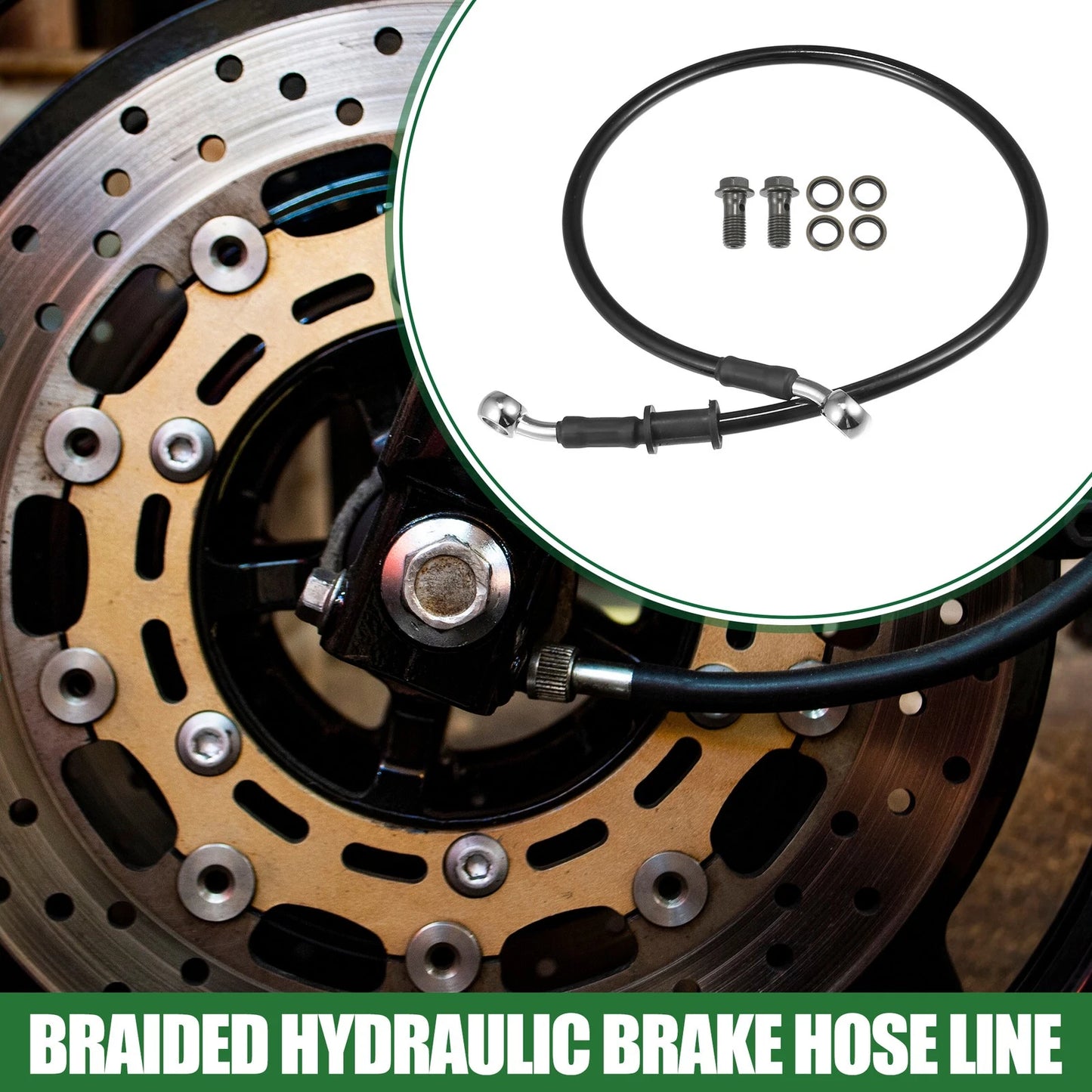 Brake Line 60cm Braided Hydraulic Brake Line Oil Hose for Motorcycle