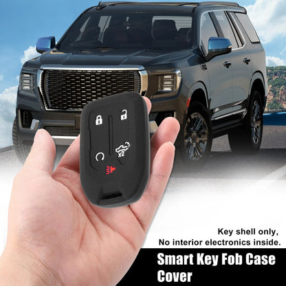 Silicone Smart Key Fob Case Cover for Chevrolet Silverado Black (19 - 22)