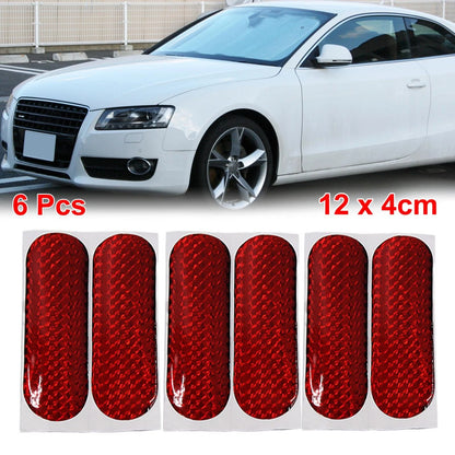 6 x Red Reflective Sticker for Car Body Decal Tape Bumper