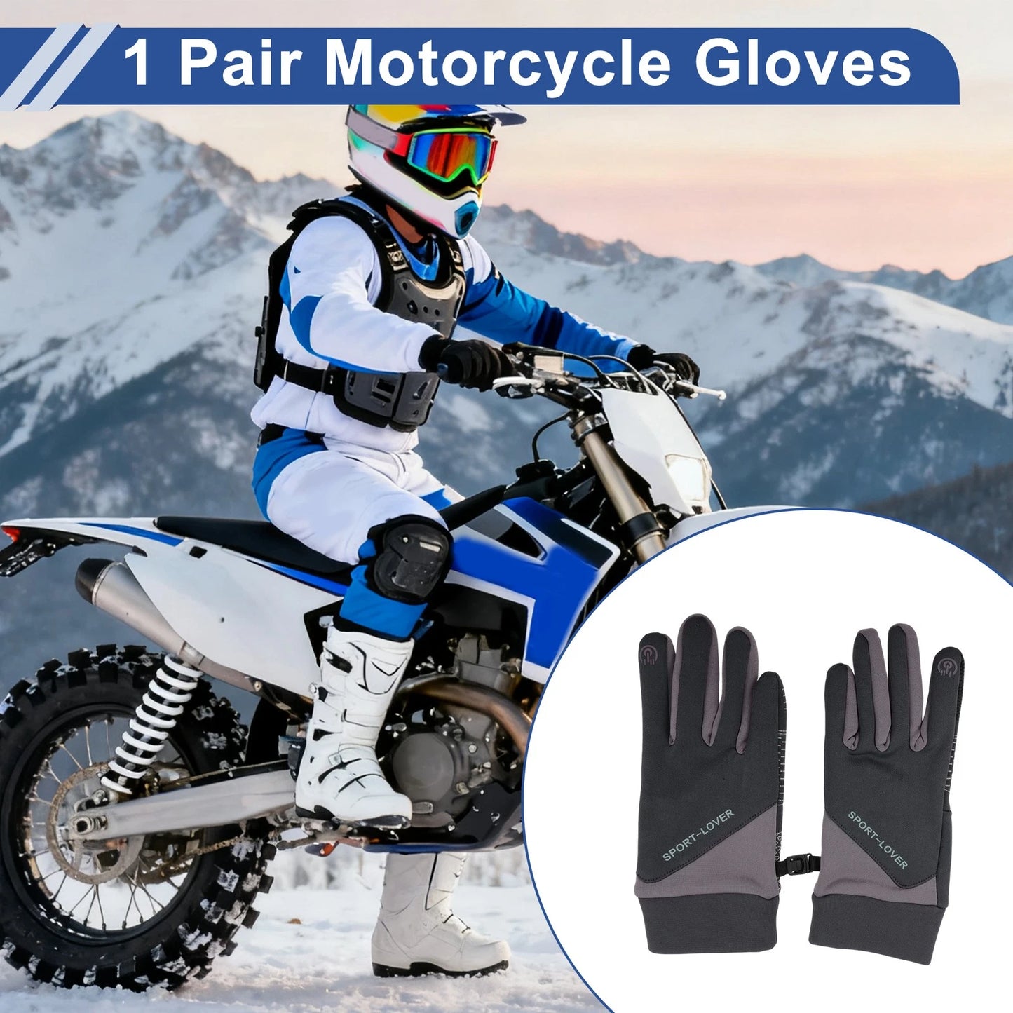 Full Finger Outdoor Fleece Women Cycling Gloves for Mountain Biking Polyester