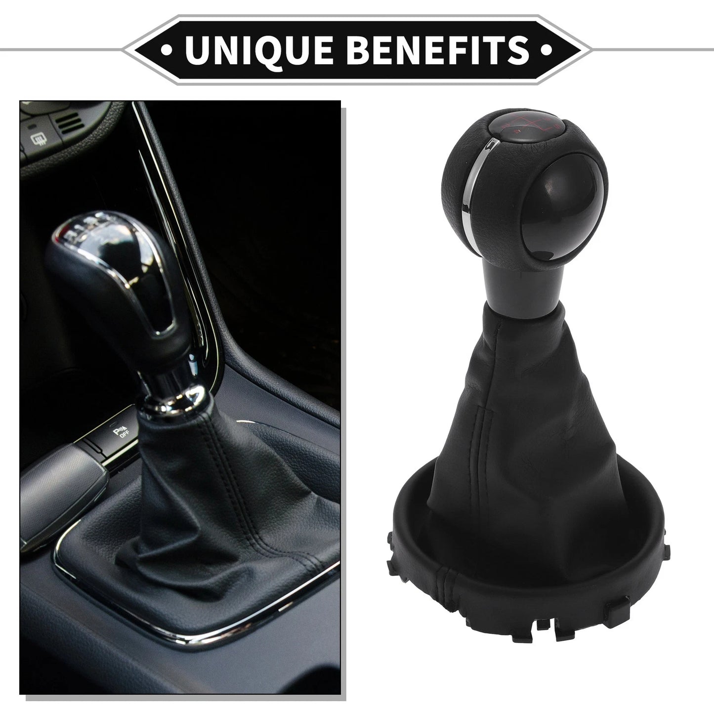 5 Speed Manual Shift Knob & Boot Cover for Mini Cooper F55 F56 (2014-2023)