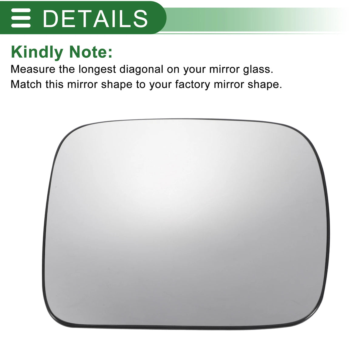 Right Side White Mirror Glass w/ Back Convex for Ford Maverick (2022-2023)