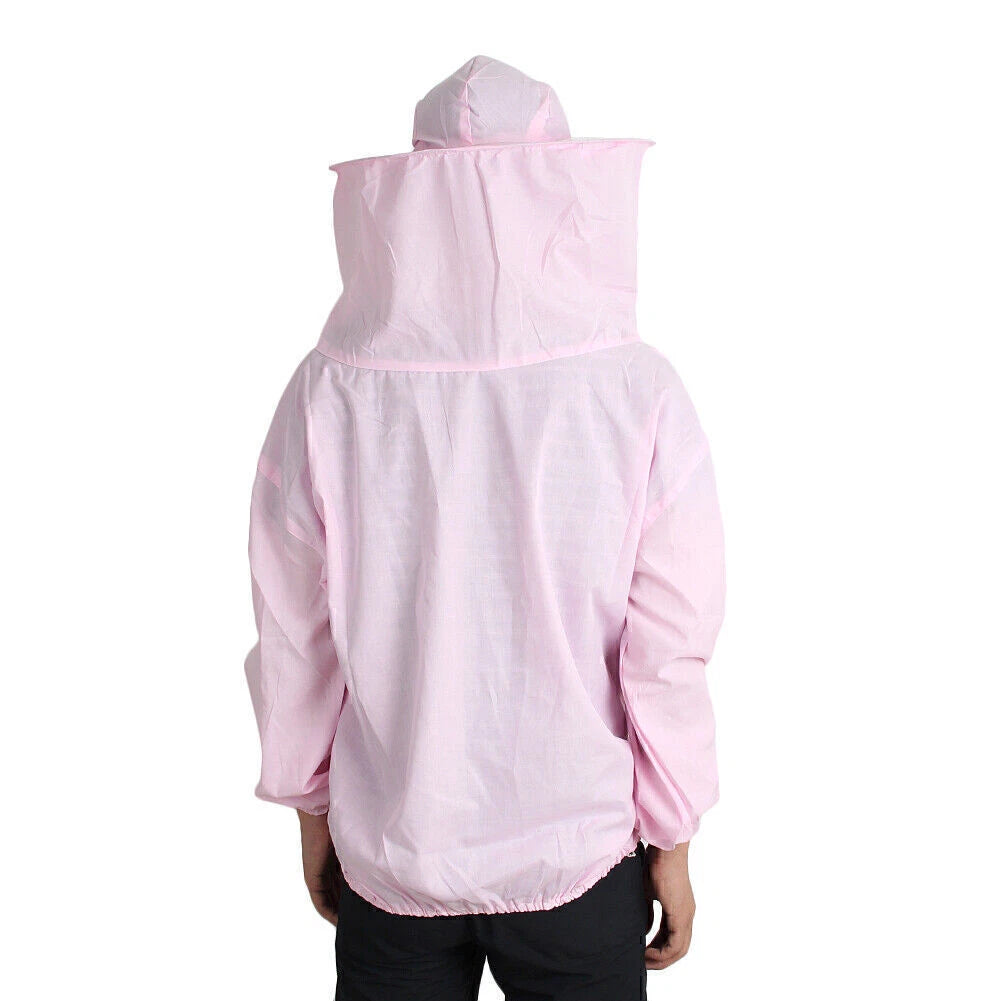 Polyester Cotton Pink Beekeeping Jacket with Veil & Hat for Bee Keeping