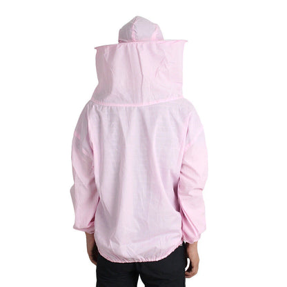 Polyester Cotton Pink Beekeeping Jacket with Veil & Hat for Bee Keeping
