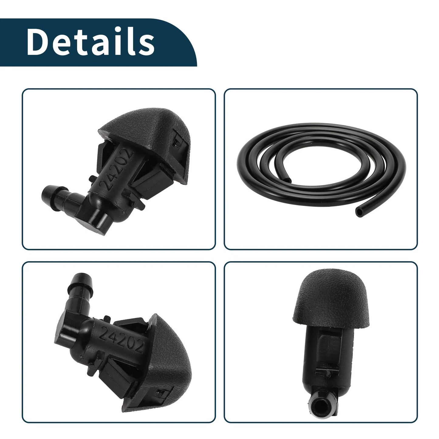 Windshield Washer Nozzle & Gasket, Fluid Hose for Toyota (2010-2023)