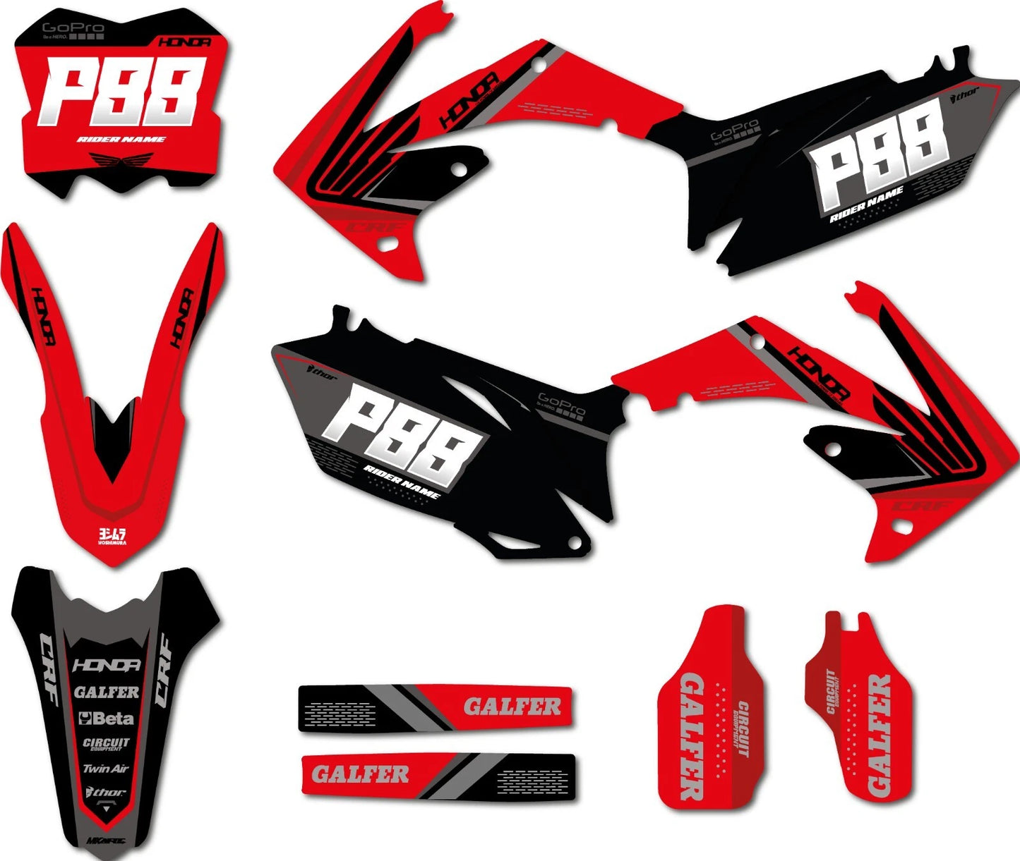 Full Custom Graphic Kit for Honda CRF 450 (2009-2012) - Melee Style Stickers