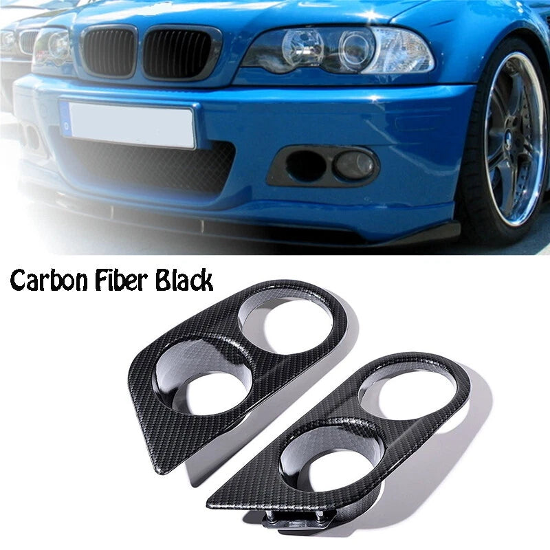 Carbon Fiber Front Bumper Fog Light Covers for BMW E46 M3 (2001-2006)