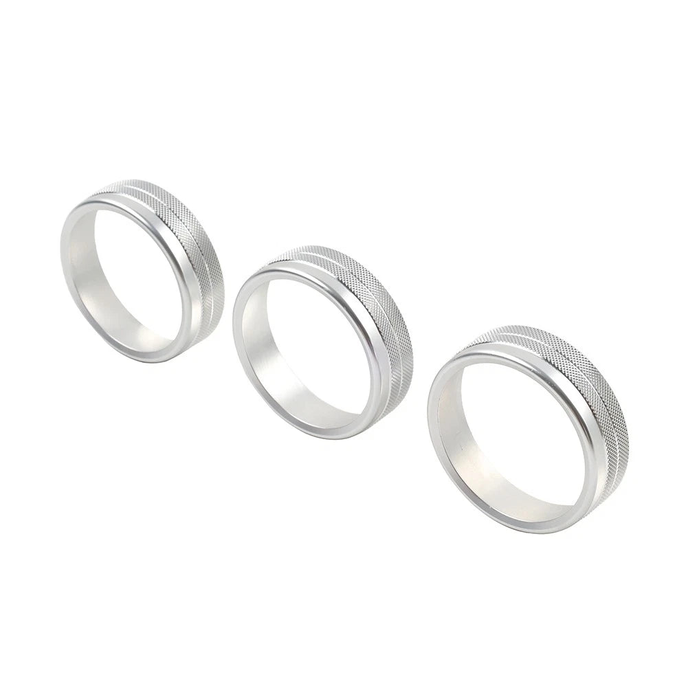 3 x Silver Center Console AC Knob Ring Trim for Subaru BRZ Toyota GR86 (2021-2024)