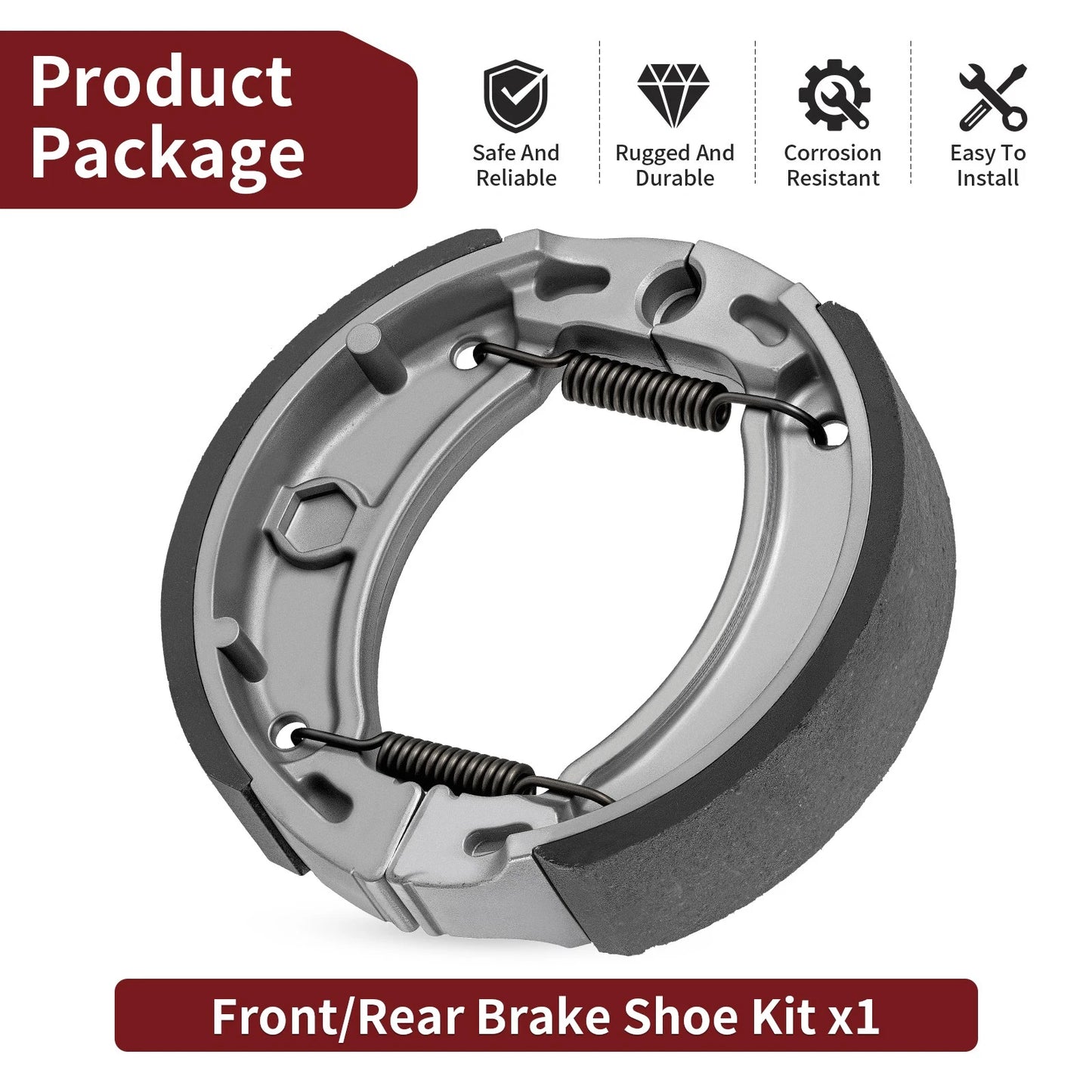 Rear Brake Shoes & Spring for Yamaha TTR90 TTR90E TTR110E TTR125L TTR125LE TW200